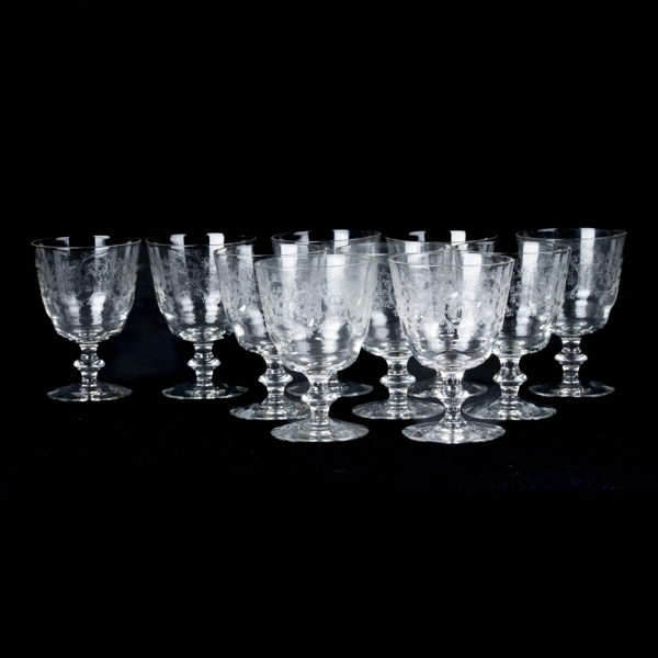 VINGLAS, 10 st, glas, "Elon", Kosta, 1900-tal