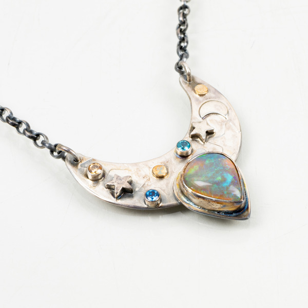 COLLIER, sterlingsilver, med ädelstenar, 1900-/2000-tal