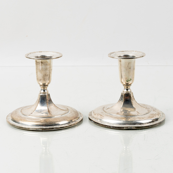 LJUSSTAKAR, 1 par, silver, 1900-talets mitt, tot vikt ca 323 g