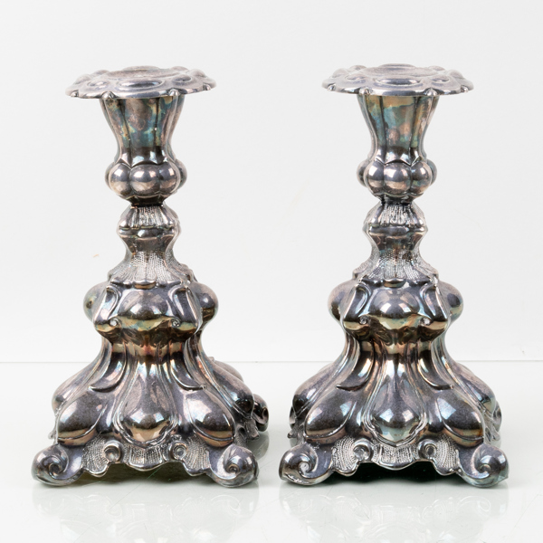 LJUSSTAKAR, 1 par, silver, tot vikt ca 1 100 g