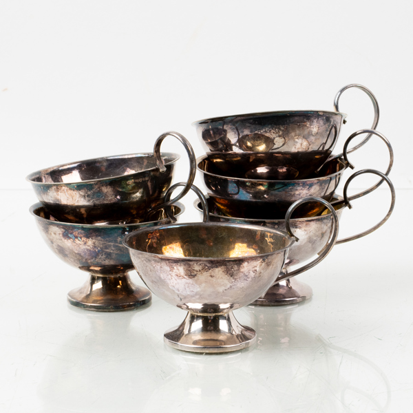 PUNSCHMUGGAR, 6 st, silver, vikt ca 185 g
