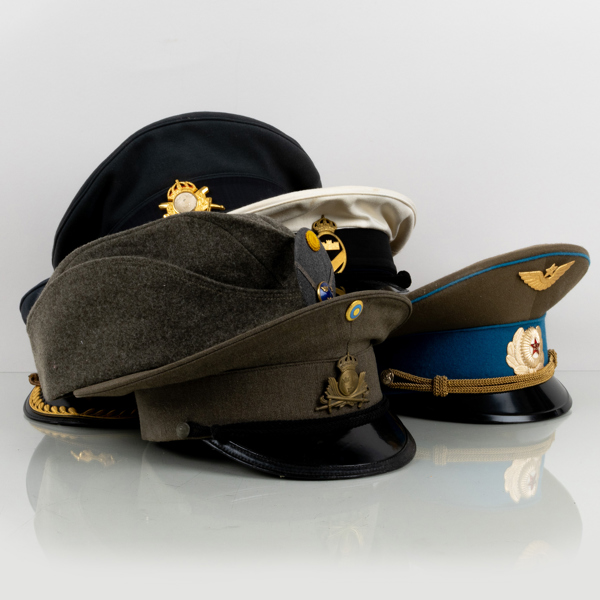 MILITÄRHATTAR, 6 st, 1900-tal