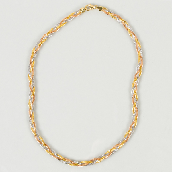 COLLIER, 18k trois coleurs, vikt ca 10 g