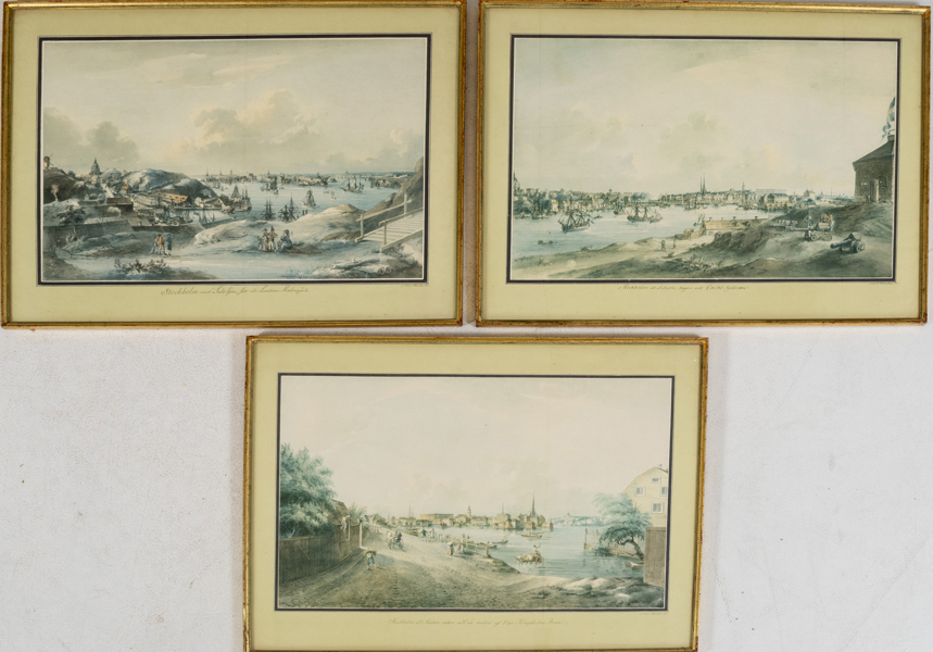 TRYCK, 3 st, efter Johan Fredrik Martin, 1900-tal