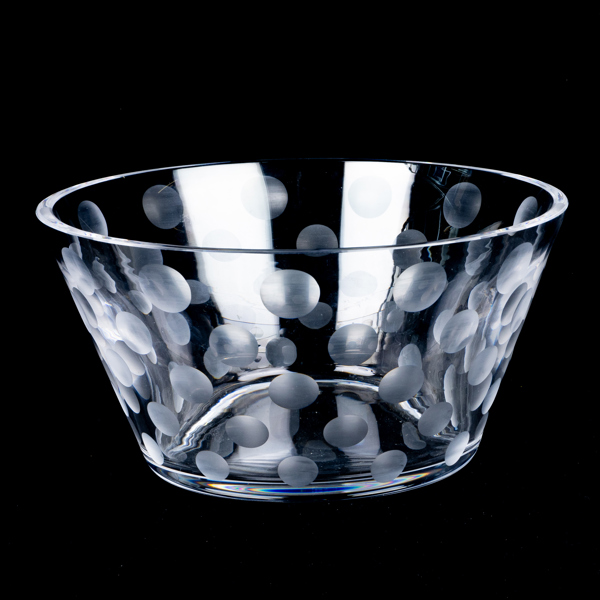 ANNE NILSSON, skål, glas, Orrefors, monogramsignerad och daterad -16