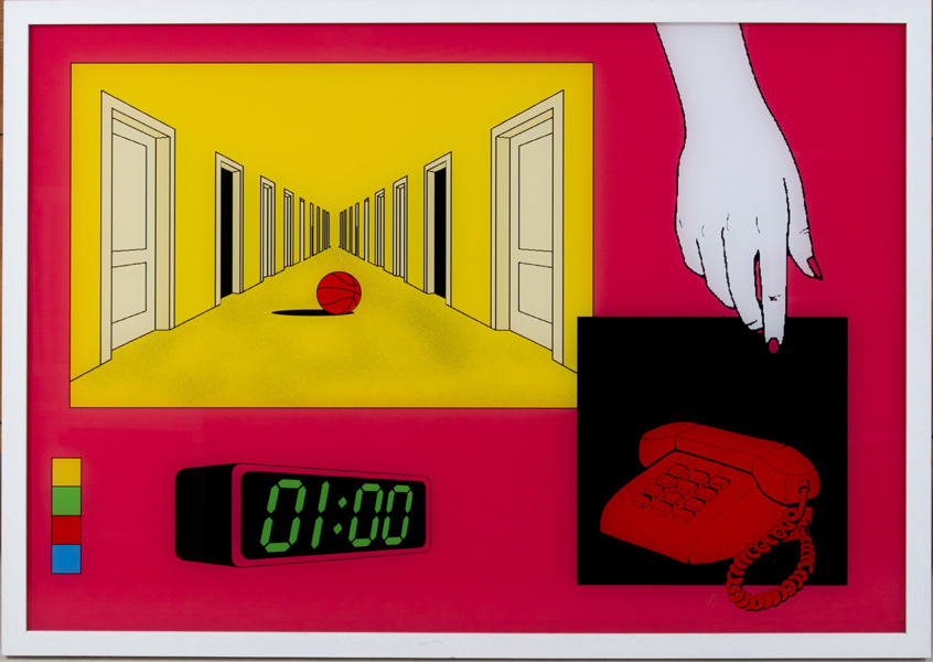 OKÄND KONSTNÄR, tryck på akrylplast, ca 105 x 75 cm