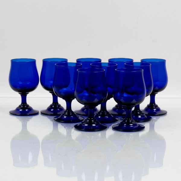 LIKÖRGLAS, 10 st, glas, sannolikt 1900-talets andra hälft