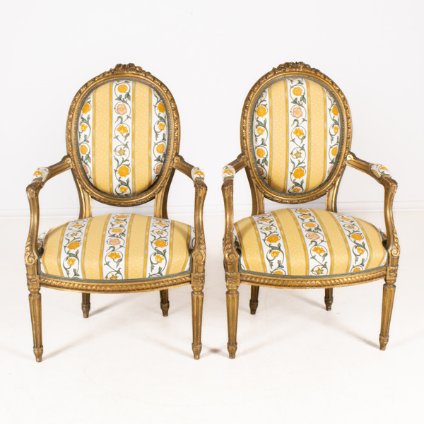 KARMSTOLAR, 1 par, Louis XVI-stil, 1800-/1900-tal