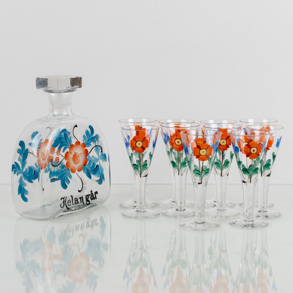 KARAFF OCH SNAPSGLAS, 11 del, glas, 1900-tal