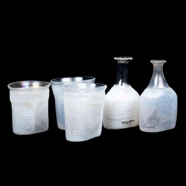 BERTIL VALLIEN, 5 st, vaser, glas, Kosta Boda, signerade