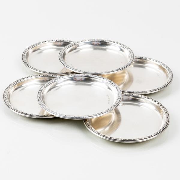 COASTERS, silver, GAB, Stockholm 1949, tot vikt ca 170 g