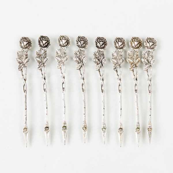 COCKTAILPINNAR, 8 st, silver, tot vikt ca 30 g