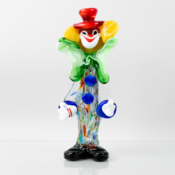 FIGUR, glas, clown, Murano, Italien, 1900-talets andra hälft