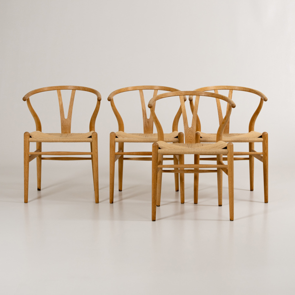 HANS J WEGNER, 4 st, stolar, CH 24, "Y-stolen", Carl Hansen & Son, 2000-tal