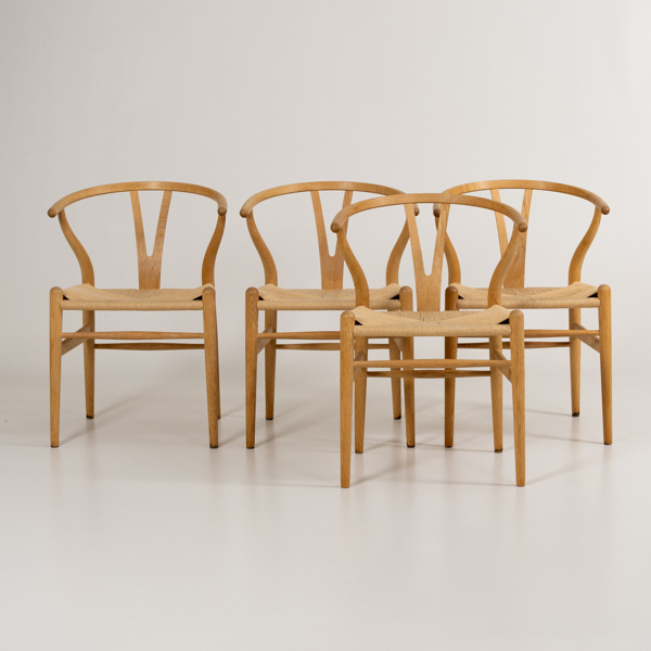 HANS J WEGNER, 4 st, stolar, CH 24, "Y-stolen", Carl Hansen & Son, 2000-tal