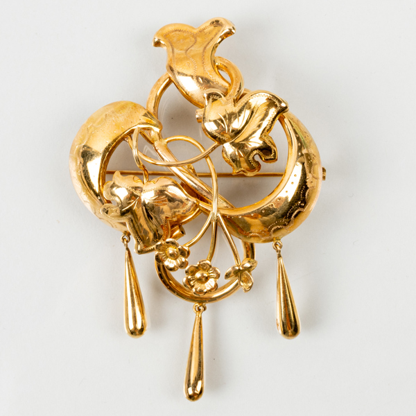 BROSCH, 18k guld, Stockholm 1947, vikt ca 12,5 g
