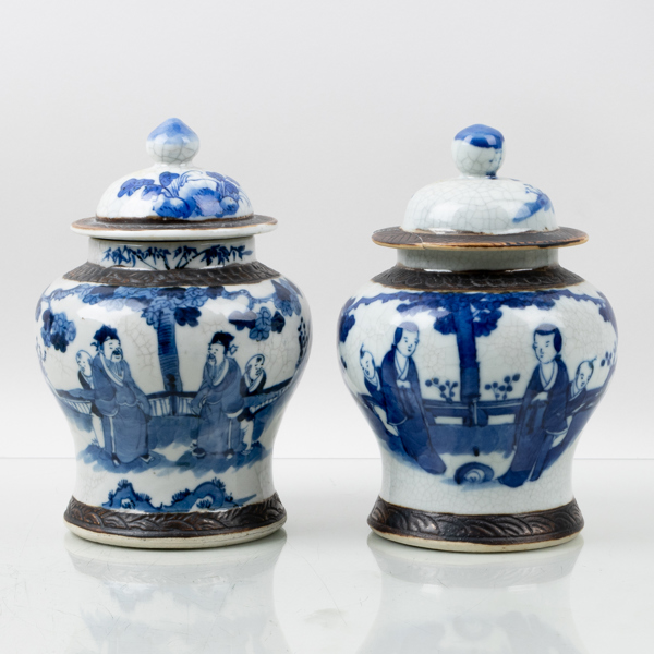 LOCKURNOR, 1 par, porslin, Kina, 1900-/2000-tal