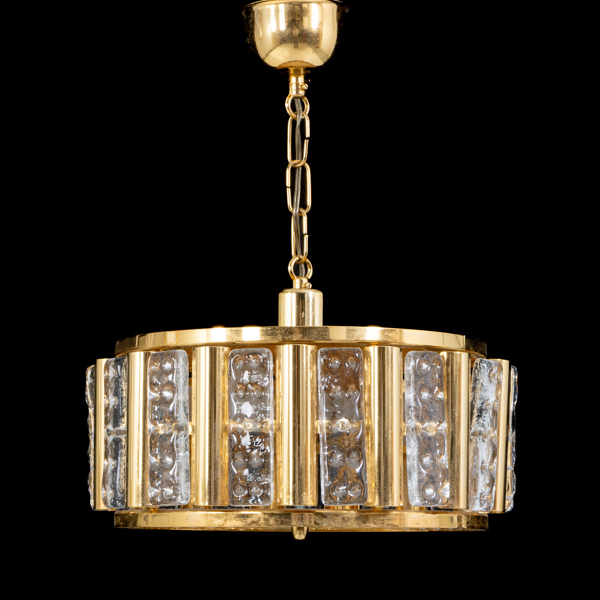 TAKLAMPA, mässing och glas, 1900-talets andra hälft