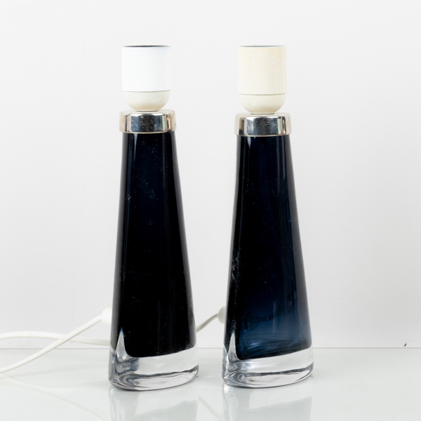 CARL FAGERLUND, 1 par, bordslampor, glas, Orrefors