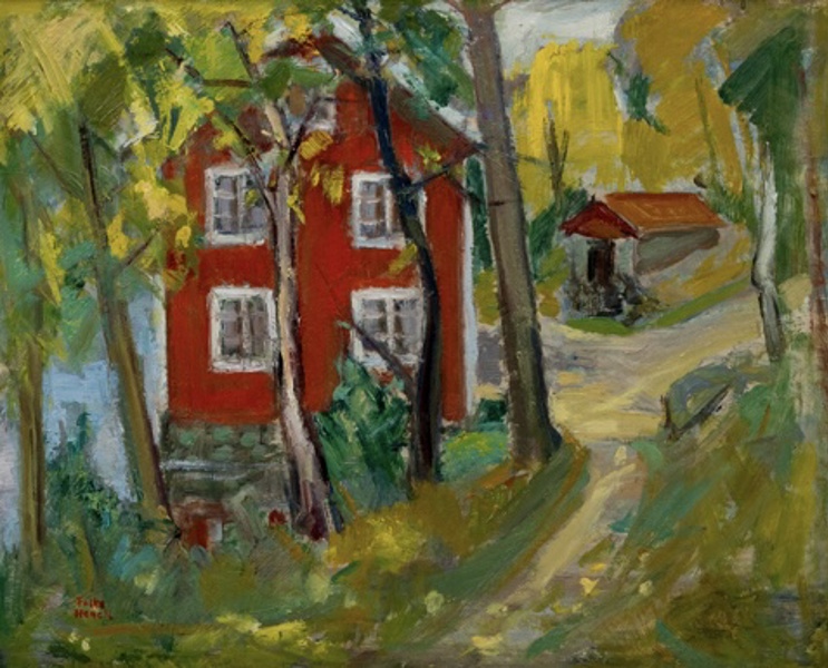 FOLKE HENELL (1908-2005), olja på pannå, signerad