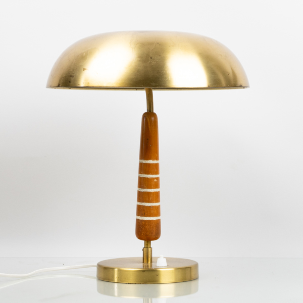 BORDSLAMPA, mässing och trä, funkis, 1930-/40-tal