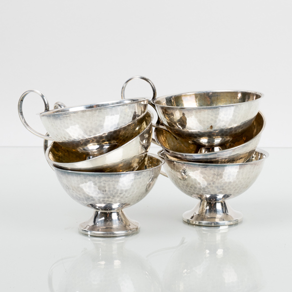 PUNSCHMUGGAR, 6 st, silver, K&EC, 1968, tot vikt ca 180 g