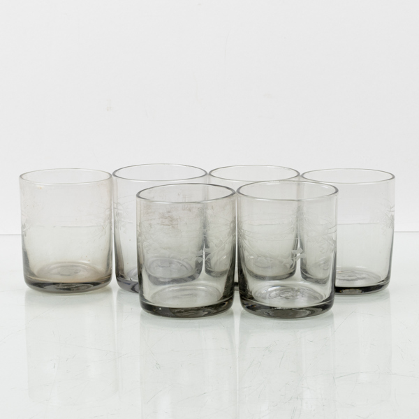 SELTERGLAS, 6 st, glas, "Antik", Reijmyre glasbruk, sannolikt 1900-talets andra hälft