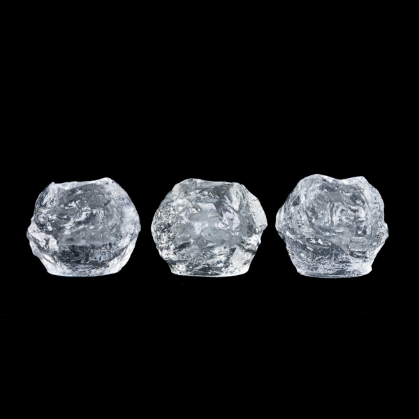 LJUSLYKTOR, 3 st, glas, "Snowball", Kosta Boda