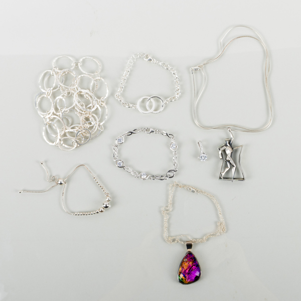 HALSBAND OCH ARMBAND, 6 del, sterlingsilver, 1900-/2000-tal