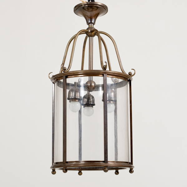 TAKLYKTA, patinerad mässing och glas, 1900-talets första hälft