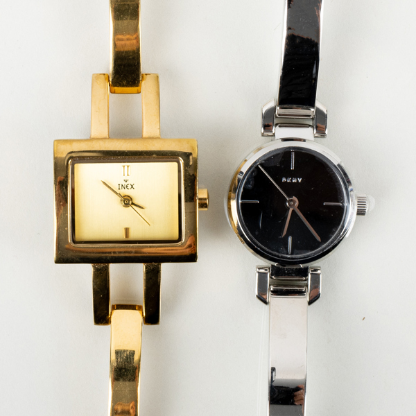 DAMARMBANDSUR, 2 st, DKNY samt Inex, quartz, 2000-tal