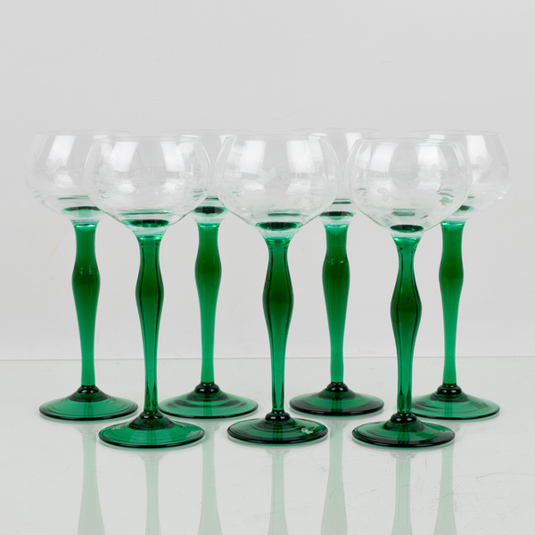 VITVINSREMMARE, 7 st, glas, 1900-tal