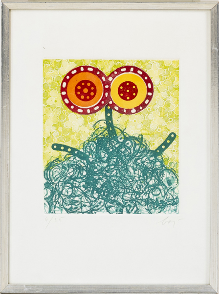 ENRICO BAJ (Italien, 1924-2003), färgetsning, signerad och numrerad 4/25