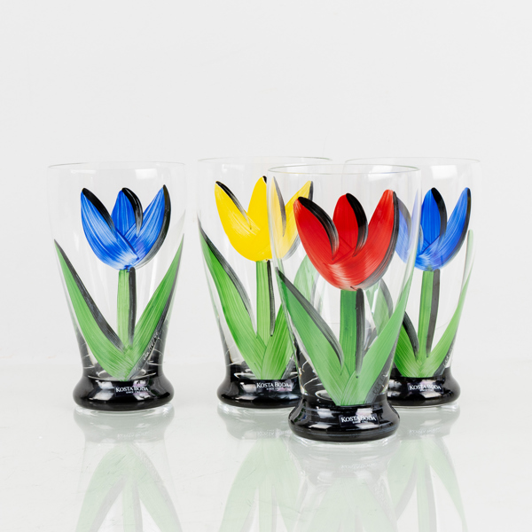 ULRICA HYDMAN-VALLIEN, 4 st, glas, "Tulip", Kosta Boda