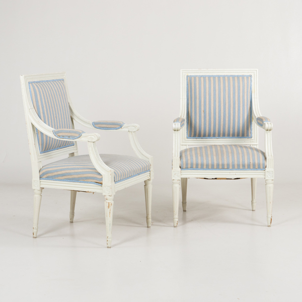 KARMSTOLAR, 1 par, gustaviansk stil, 1800-/1900-tal