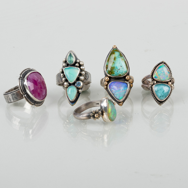 RINGAR, 5 st, silver, 1900-/2000-tal