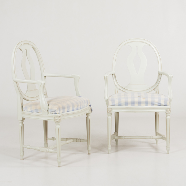 KARMSTOLAR, 1 par, gustaviansk stil, 1900-talets andra hälft