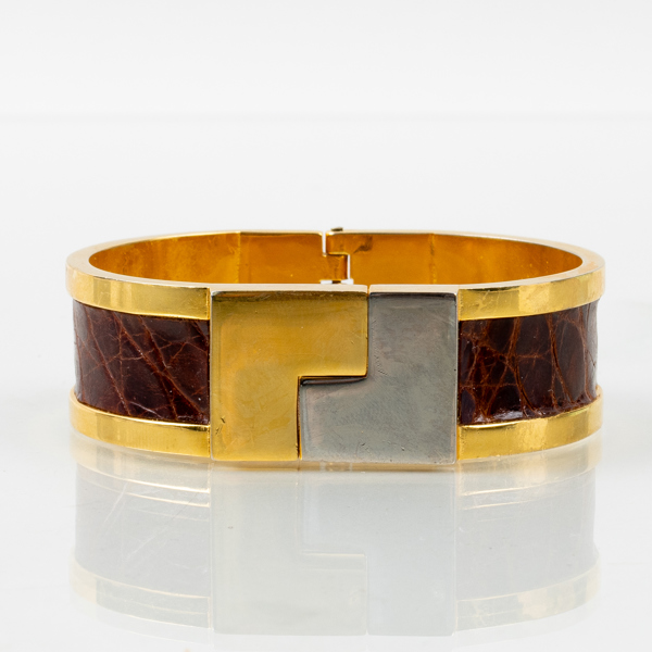LOEWE, armband, metall och läder, 2000-tal