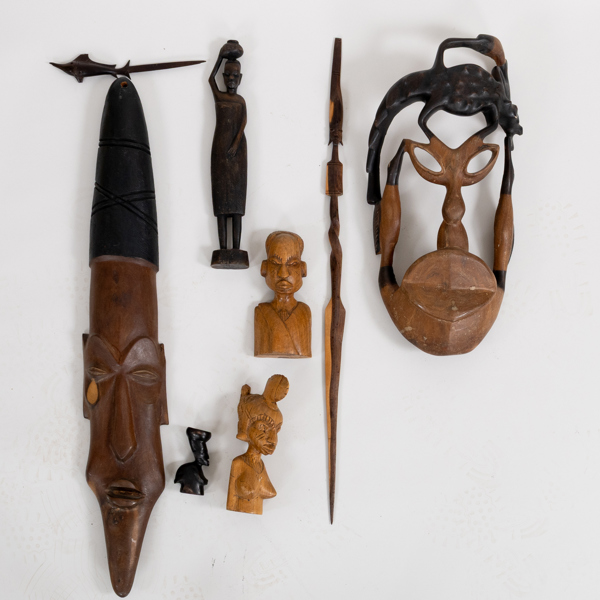 SAMLING SKULPTURER, africana, 1900-tal