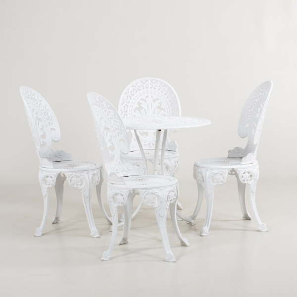 TRÄDGÅRDSMÖBEL, 5 del, aluminium, 1900-talets andra hälft 