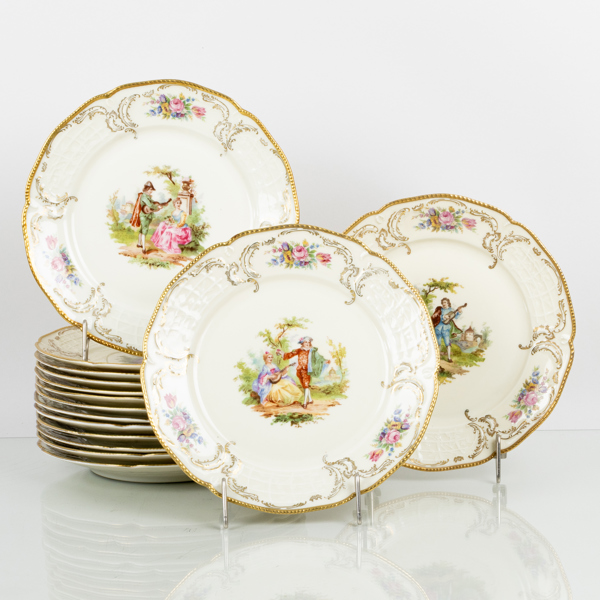 ASSIETTER, 15 st, porslin, Rosenthal, 1900-talets mitt