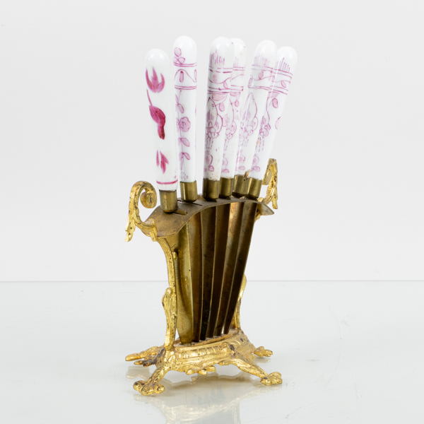 FRUKTKNIVAR MED STATIV, 1800-/1900-tal