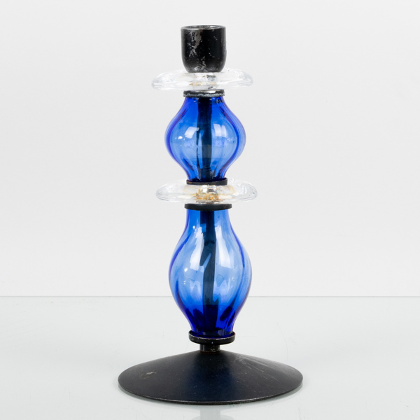 ERIK HÖGLUND, ljusstake, glas och smide, Boda