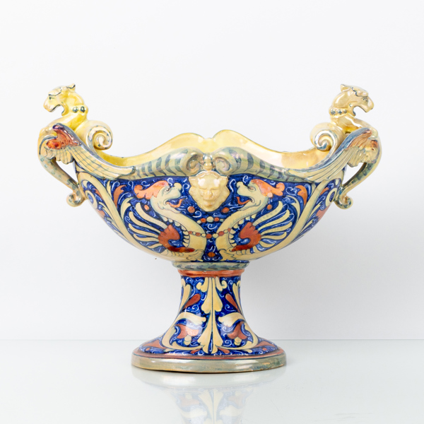 JARDINIÈRE. fajans, Paola Rubblio, Italien, tidigt 1900-tal