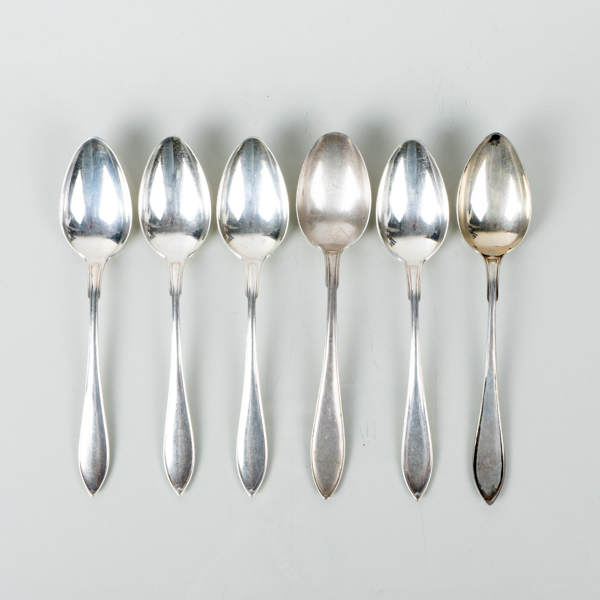 SKEDAR, 6 st silver, CG Hallberg, 1931, tot vikt ca 200 g