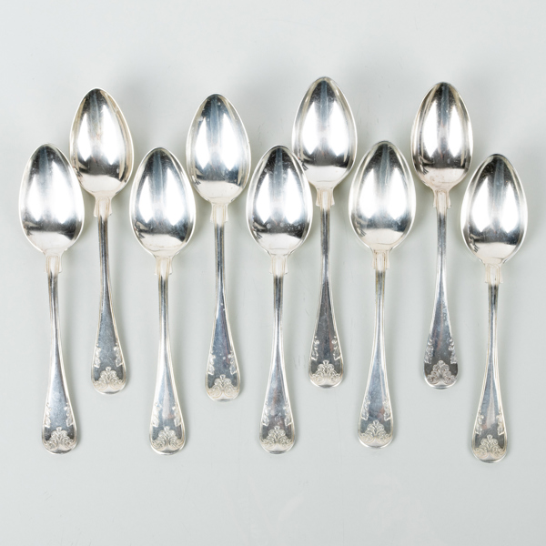 MATSKEDAR, 9 st, silver, GAB, 1932, tot vikt ca 570 g