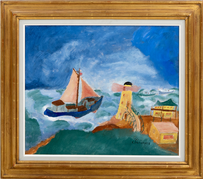 PRIMUS MORTIMER PETTERSSON (1895-1975), olja på pannå, signerad