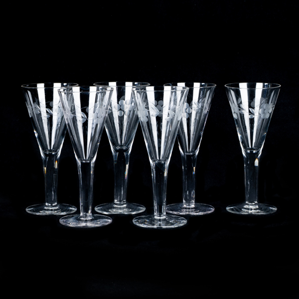 SNAPSGLAS, 6 st, glas, 1900-talets första hälft