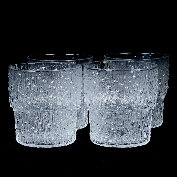 TIMO SAPANEVA, 12 st, vattenglas, glas, "Kkkerit", Iittala, Finland