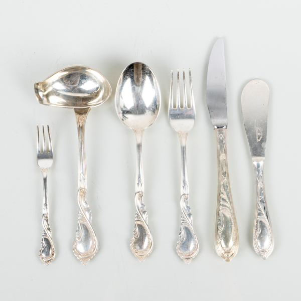 BESTICKUPPSÄTTNING, 52 del, nysilver, 1900-tal